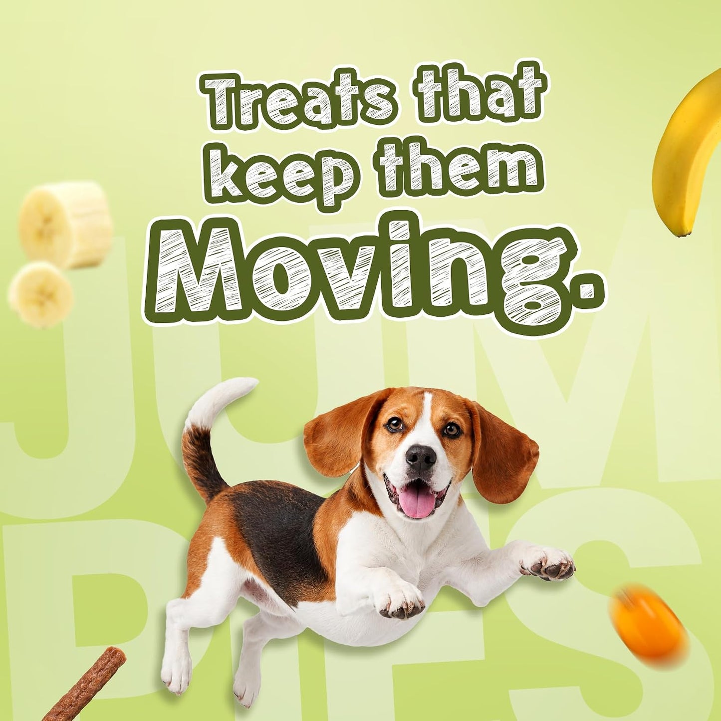 TailsAlive Jumpies+ Treats for Dogs | Joint & Mobility Support | No Added Sugar | Ashwagandha, Green-Lipped Mussel & Prebiotics | Banana | 100g