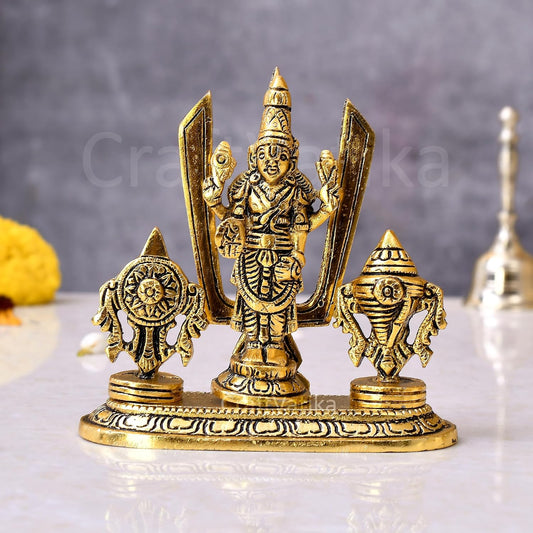 Tirupati Balaji Idol Shri Venkateshwara Swamy Statue Symbol Shankh Chakra Tilak for Home Decoration Positive Envionment Wedding Housewarming Gift