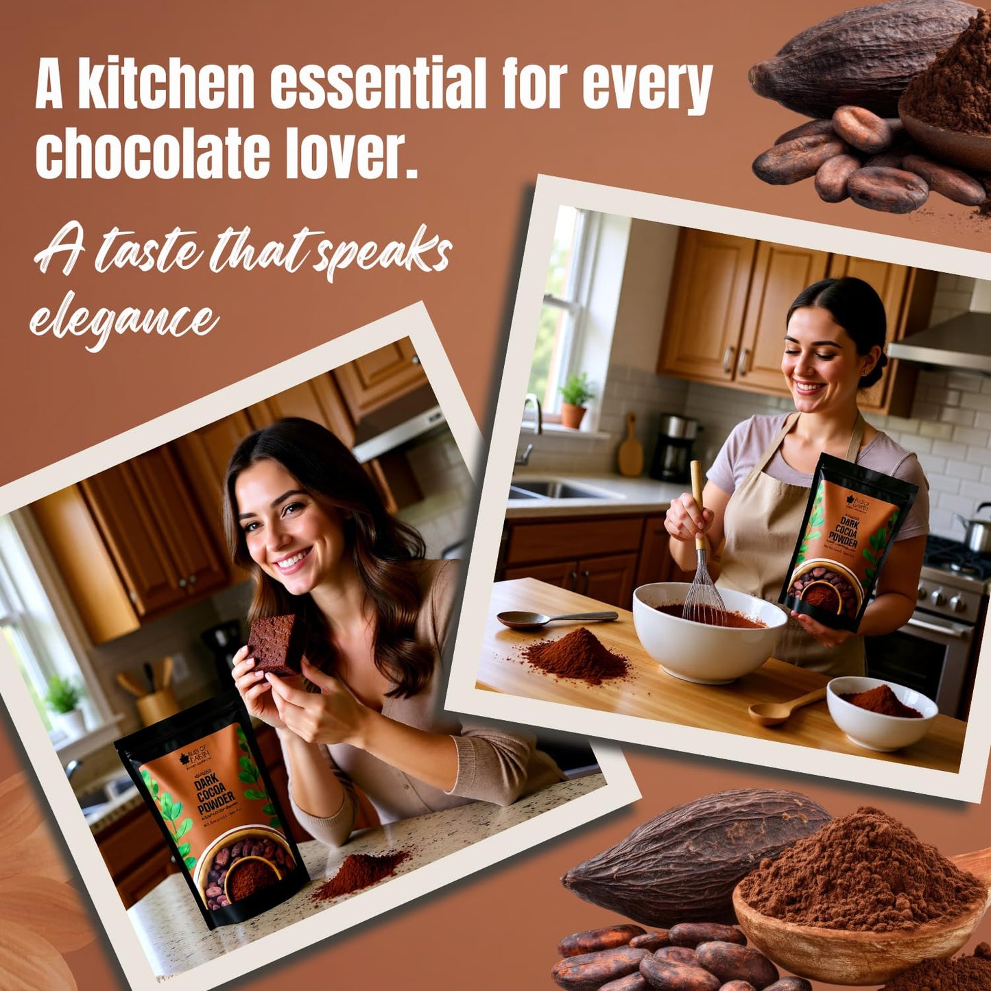 Bliss of Earth 250gm Naturally Organic Dark Cocoa Powder For Chocolate Cake Making & Chocolate Shake, Unsweetened