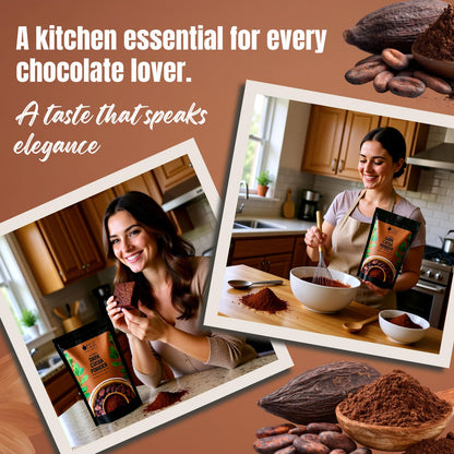 Bliss of Earth 250gm Naturally Organic Dark Cocoa Powder For Chocolate Cake Making & Chocolate Shake, Unsweetened