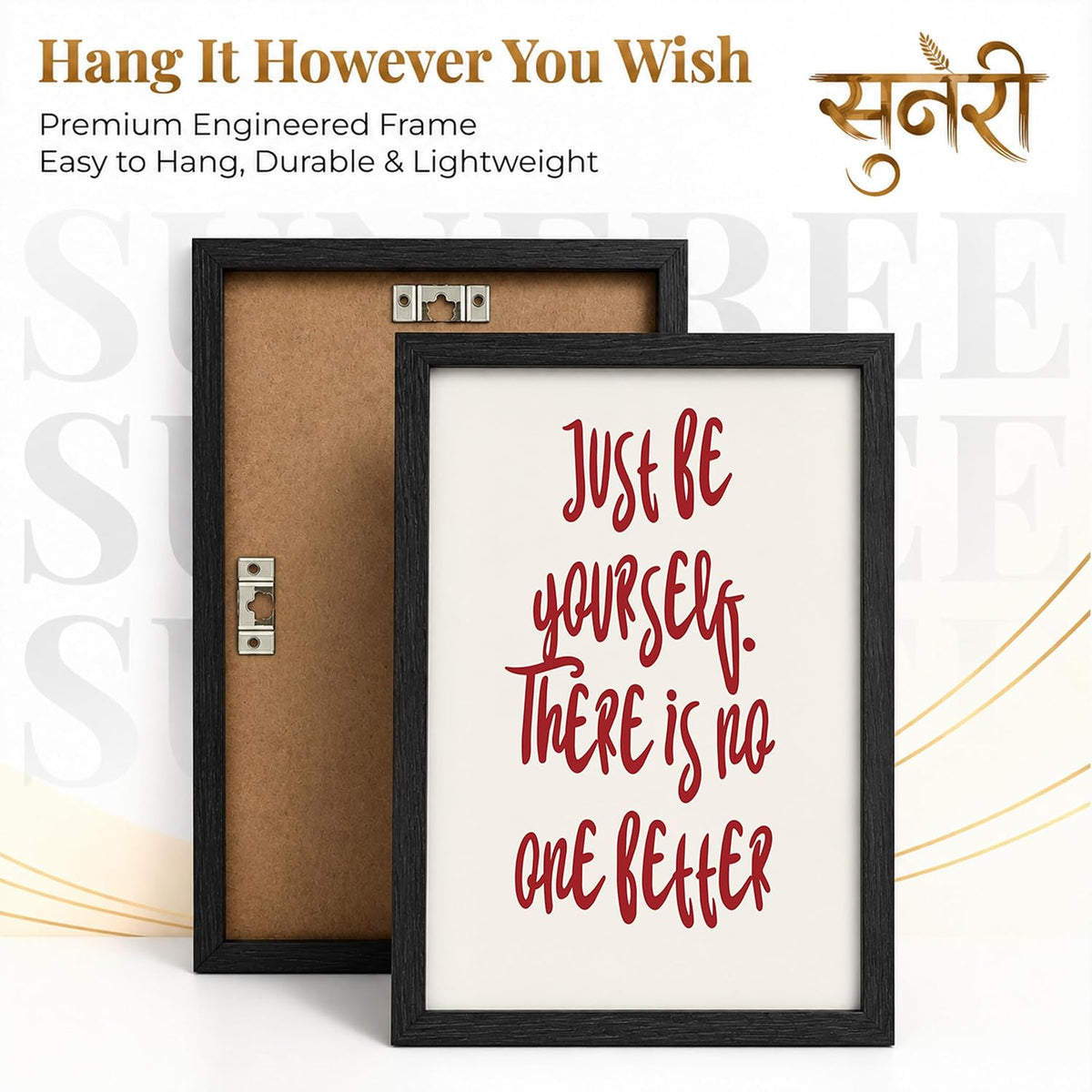 Motivational Quotes Wall Art Set of 2 Framed Paintings | Inspirational Poster Just Be Yourself Good Things Coming | Bedroom Living Room Home Décor (Art 15, 10x13 Inches, Black)