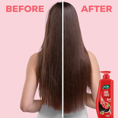Joy Hair Fruits Hairfall Defense Conditioning Shampoo Enriched with Pomegranate & Strawberry, 650 ml