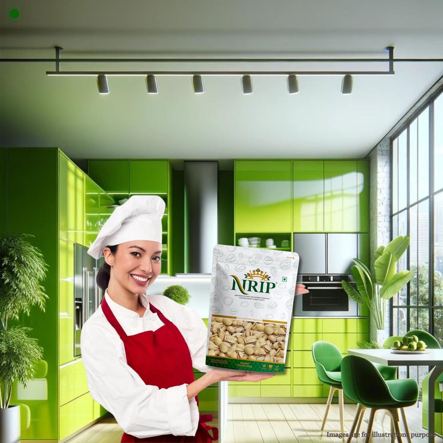 NRIP Premium California Roasted & Salted Pistachios 200g | Healthy Snacks, Dry Fruits, Pista | Tasty & Healthy | High in Protein & Dietary Fiber | Low Calorie Nuts