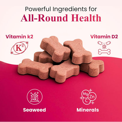 Petroyale Calcium Chews for Dogs - Calcium Supplement for Dogs with Multivitamins - Dog Calcium Tablets for Strong Bones, Joints & Teeth - Calcium for Dog Soft Chew - 50 Chewable Soft Chews
