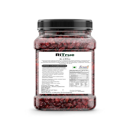 RiTrue - Dried Sliced Cranberry - 250 Gm Jar - Vegan, Non-GMO, Gluten Free | USA Cranberries Dry Fruits