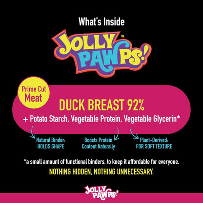 Jolly Pawps Duck Sliced Jerky Dog Treat – 90% Prime Cut Meat, Lab Tested, Grain Free, 0% Salt or Sugar, Dog Treats for Adult Dogs & Puppies 85g