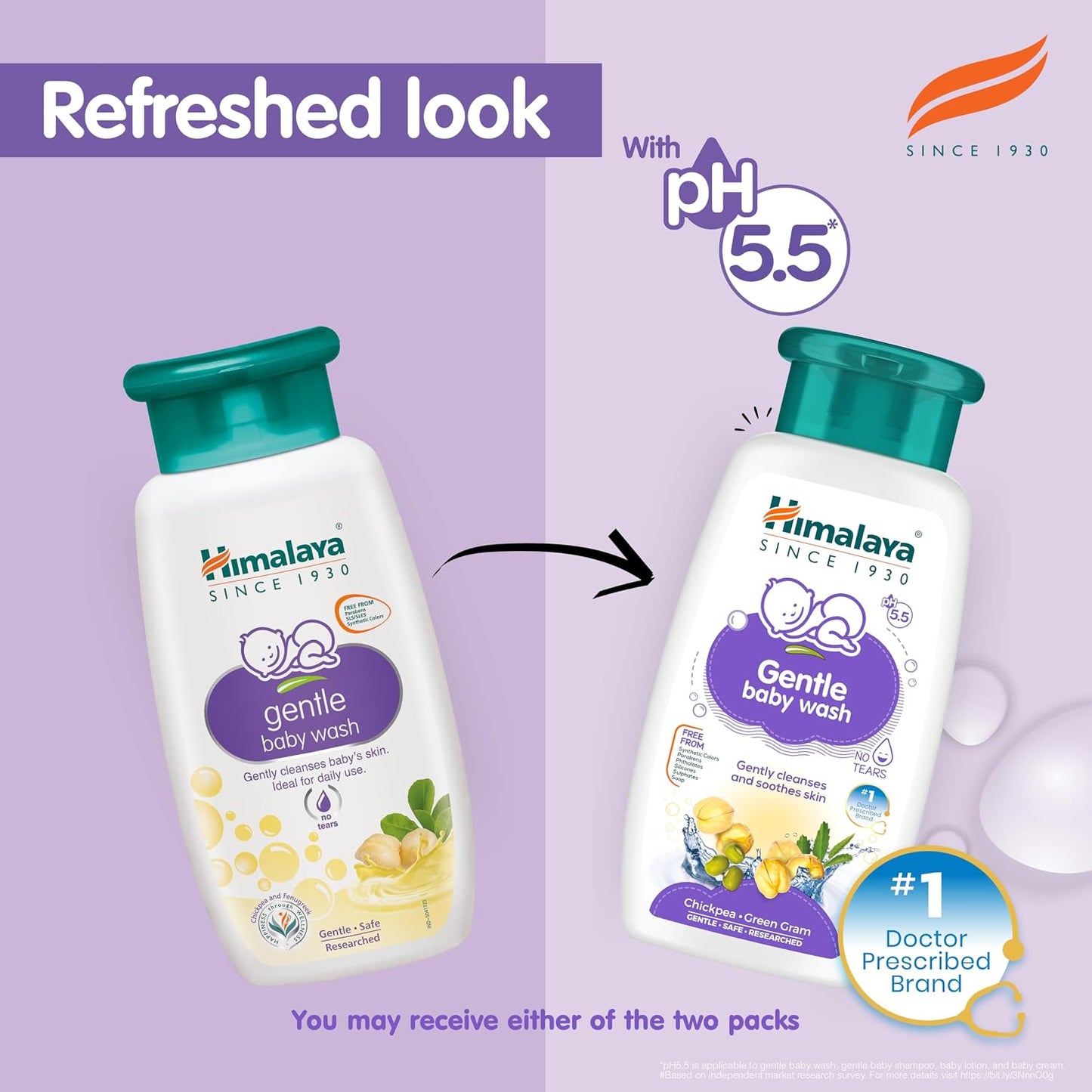 Himalaya Gentle Baby Wash 100ml | No tears formula |with chickpea and Green gram| Cleansing baby's gentle skin
