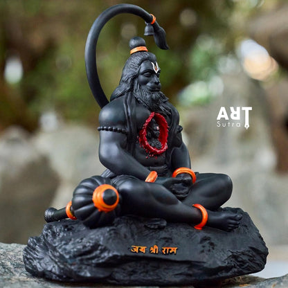 Hanuman ji Idol for Car Dashboard, Black