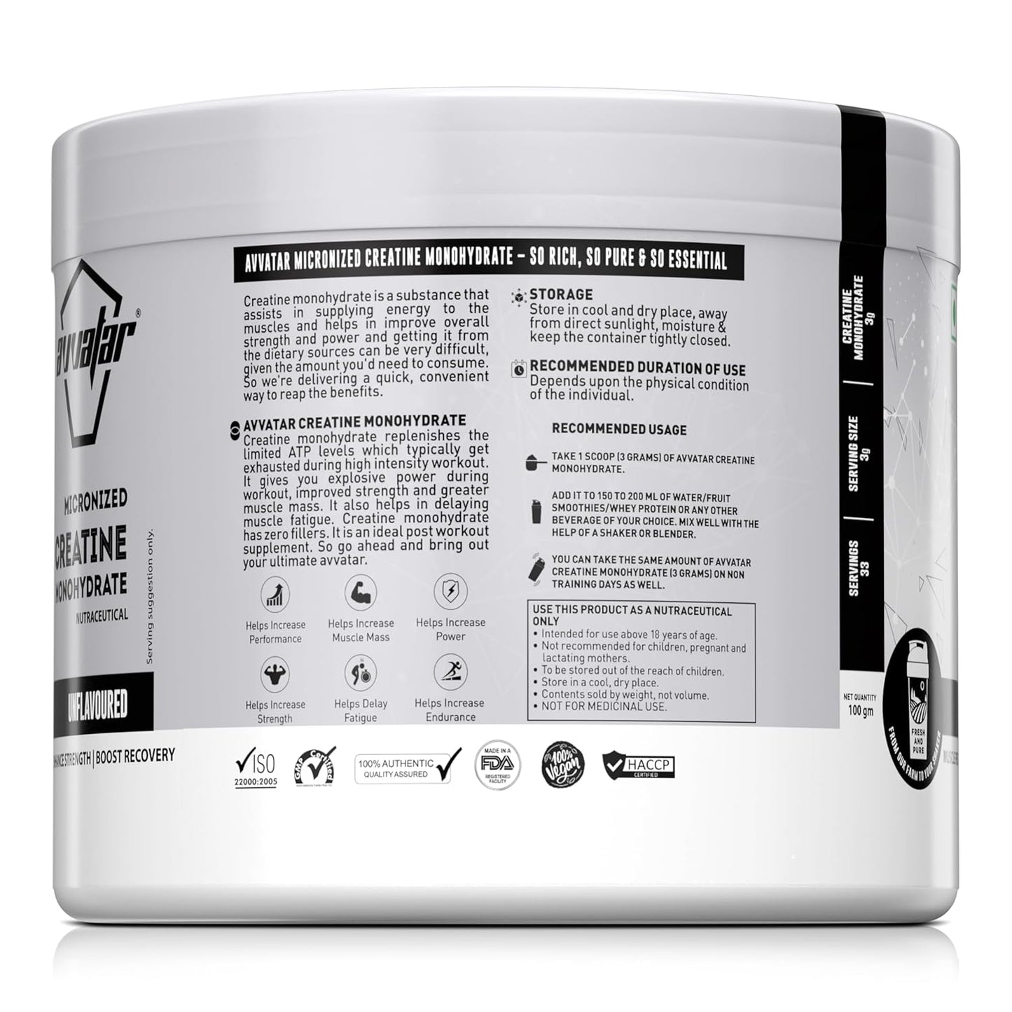Supplement container with label on a white background