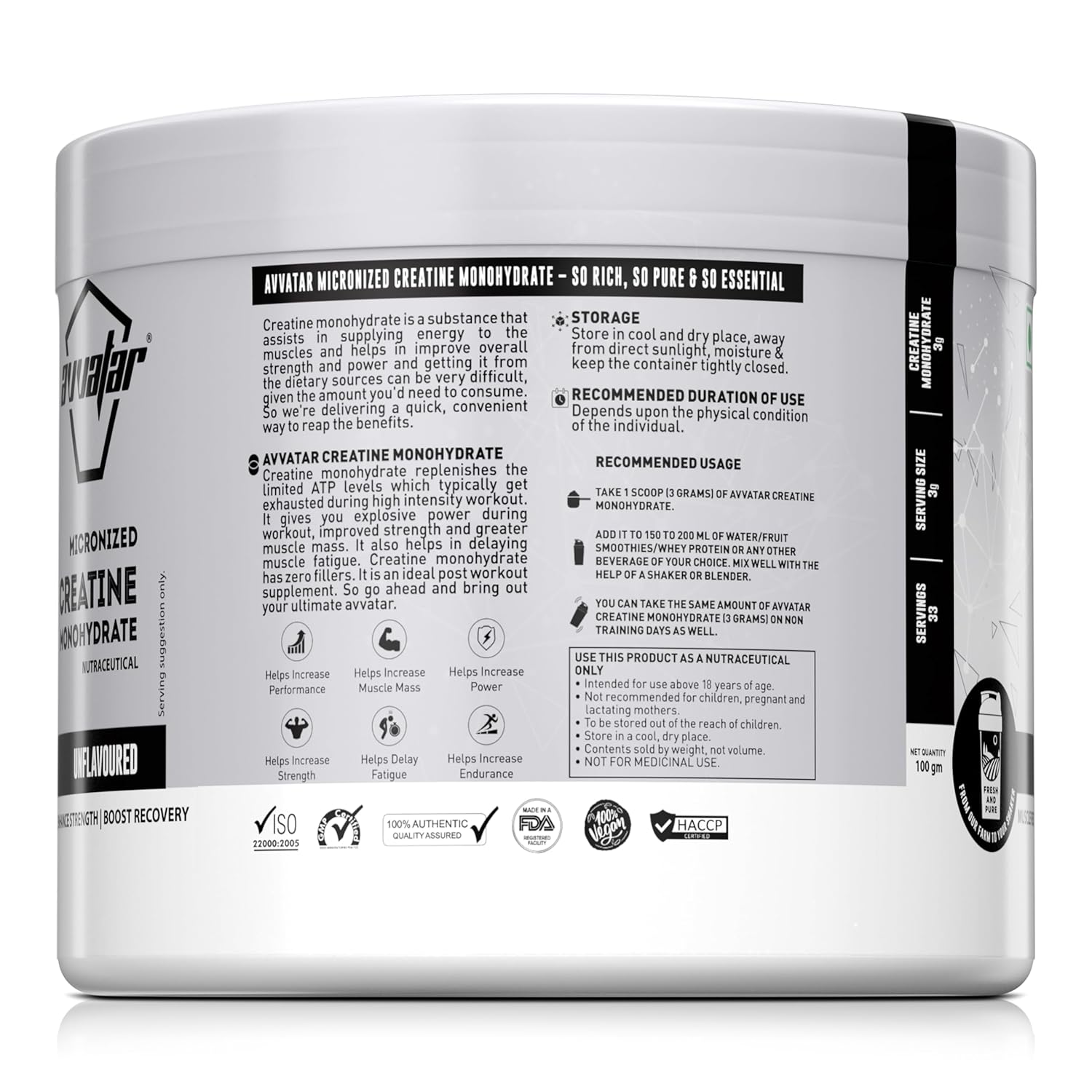 Supplement container with label on a white background