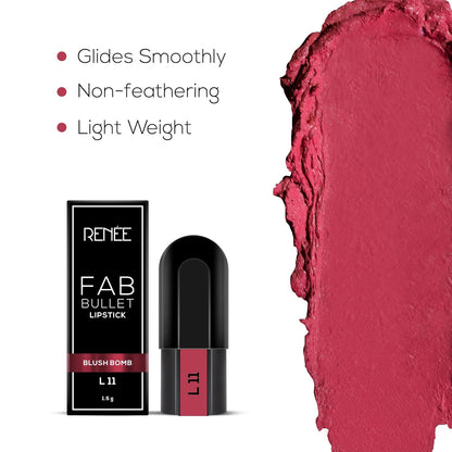 RENEE Fab 5 Refill Bullet Matte Lipstick, L 11 Blush Bomb 1.5gm