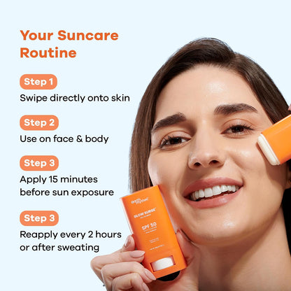 Earth Rhythm Glow Surge Vitamin C & E Sunstick SPF 50 – Brightening, No White Cast, Oxybenzone-Free, Vegan