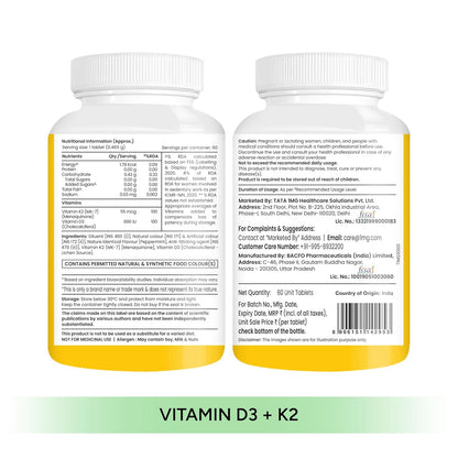 Tata 1mg Salmon 4x 60 + Tata 1mg Vitamin D3 K2 60