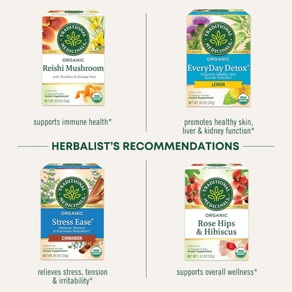 Traditional Medicinals Organic, Nettle Tea - Supports Joint Health & Overall Wellness with Stinging Nettle - Kosher, Non-GMO, Caffeine-Free, Compostable - 16 Tea Bags