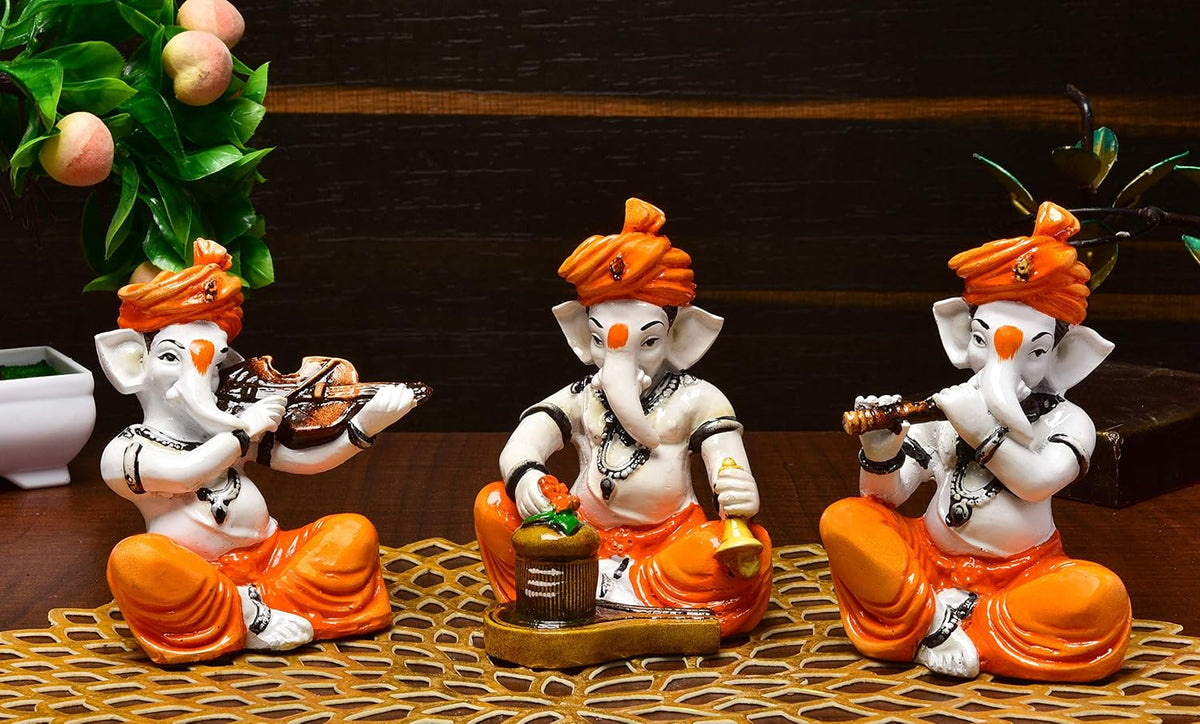 Handcrafted Polyresine Lady playing Harmonium Showpiece Sculpture | Showpiece for Home Décor and Office