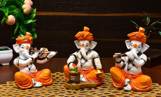 Handcrafted Polyresine Lady playing Harmonium Showpiece Sculpture | Showpiece for Home Décor and Office