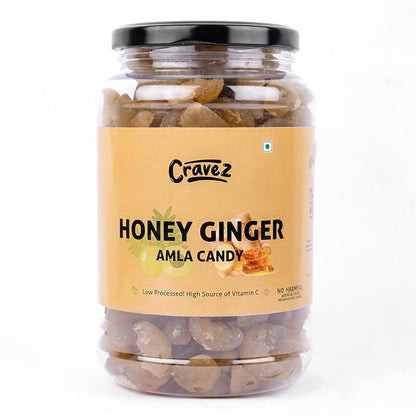 cravez Dried Honey Ginger Amla Candy | Adarak Amla | Low Processed Amla, Natural, No Preservative | No Artificial Colour Used (Amla)