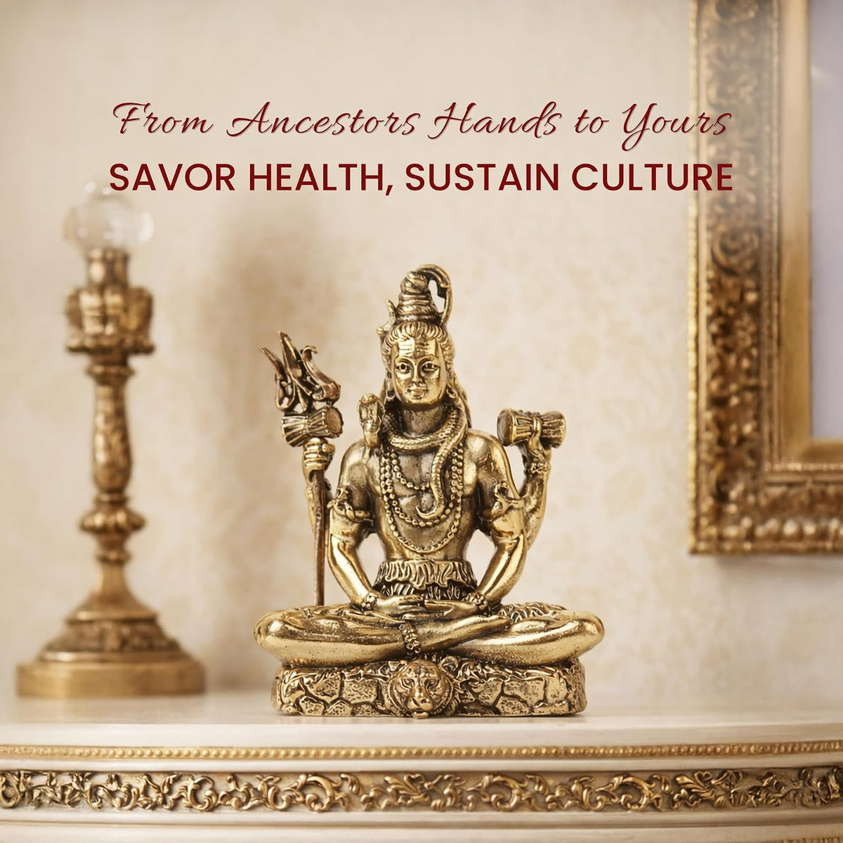 Handcrafted Brass Shiv Ji Murti | Lord Shiva Idol for Meditation, Pooja Room & Home Temple | Auspicious Hindu God Statue (Design03: L6 x W3.5 x H7 cm)