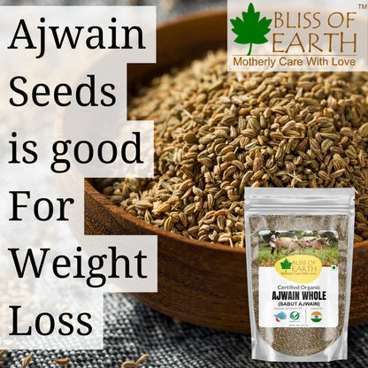 Bliss of Earth Certified Organic Ajwain/Carom Seeds Indian Spices & Masala For Better Hair, Skin,Health & Cooking (1kg)