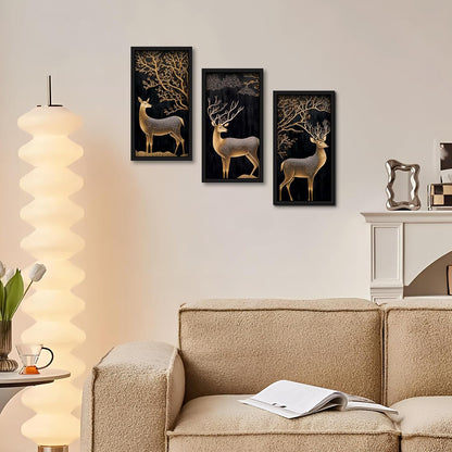 Framed Art Painting For Home, Living Room, Hall | Traditional Paintings With Frame For Home Decor (Deer D2)
