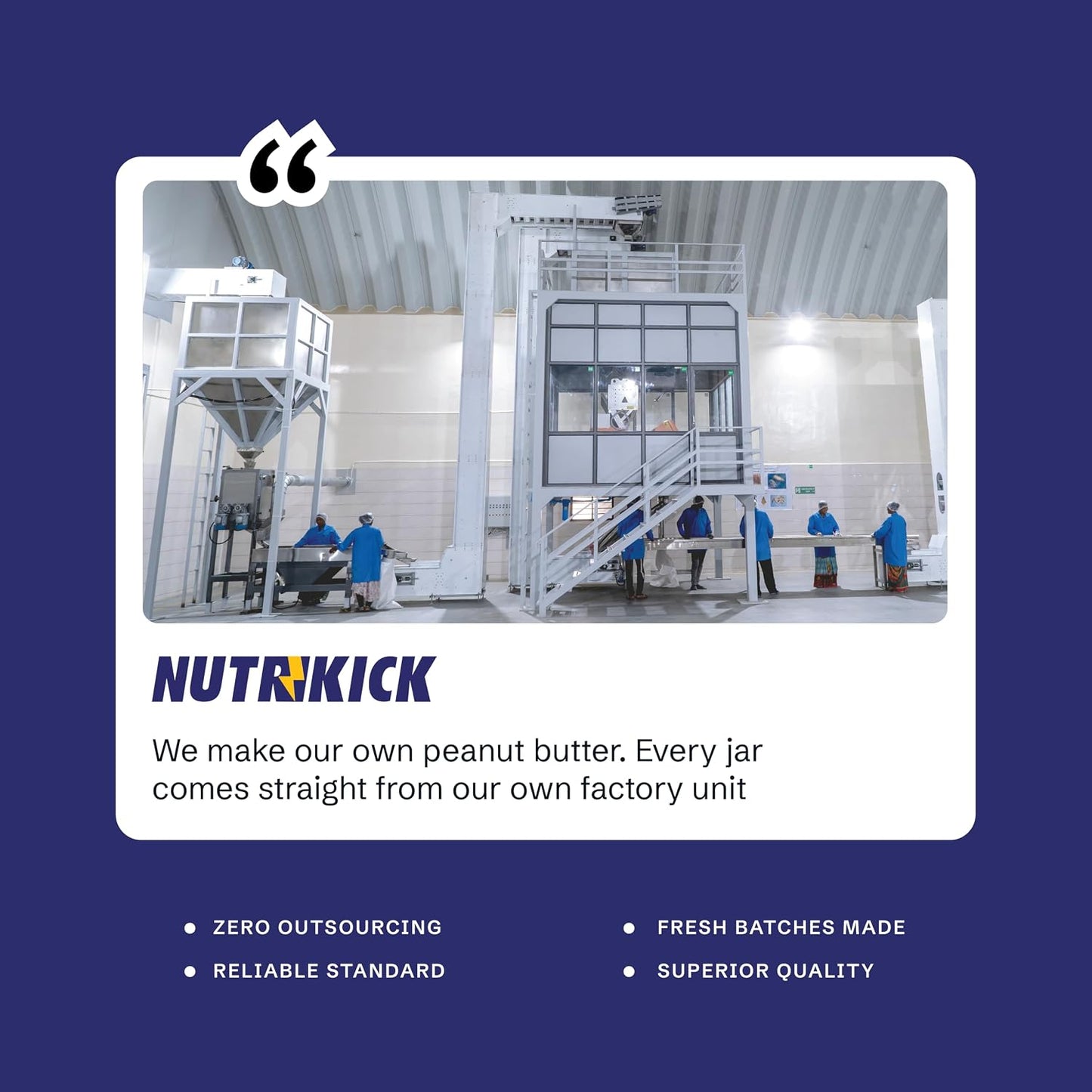 NUTRIKICK Natural Creamy Peanut Butter | 100% Roasted Peanuts | No Added Sugar or Salt | High Protein Vegan Nut Spread| Zero Trans Fat & Non-GMO | Perfect for Keto, Gym & Weight Loss