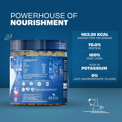Pawfect Nature's Feast Freeze-Dried Goat Liver Treats for Dogs|Superman Edition | 100% Natural| Hypoallergenic| Easily Digestible| Multifunctional| High Protein|Low Fat Training Treats(50g/1.76oz)
