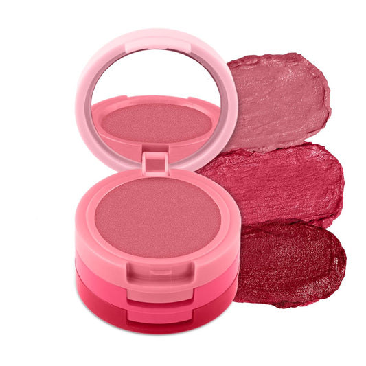 RENEE Glam Stack Creme Lip & Cheek Tint - Pink 4.5g - 3 Shades in 1, Rich Creamy Natural Seamless Finish, Smooth & Blendable Formula - Travel Friendly, Quick & Easy to Use