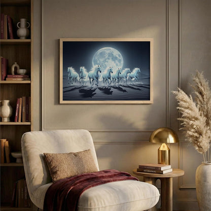 7 Horse Vastu Wall Painting (Landscape Collection) (Natural, Design 05, 13x19 Inch)