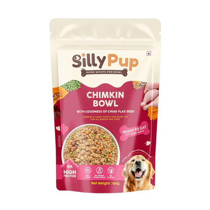 Silly Pup Chicken Dog Food | Gently Cooked Wet Food | Real Chicken, Pumpkin & Seeds | No Preservatives, No Sugar | Vet Crafted | High Protein | All Breeds & Age (1 Pouch (100g))