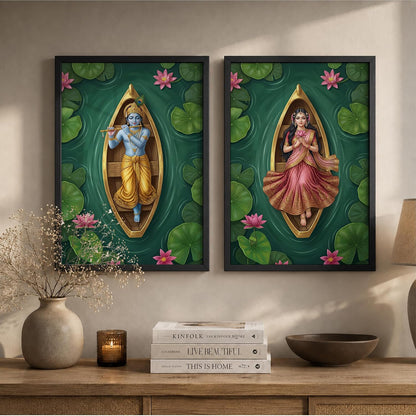 Traditional Indian Wall Art — Set of 2 (ART 21, 13x19 INCHES)
