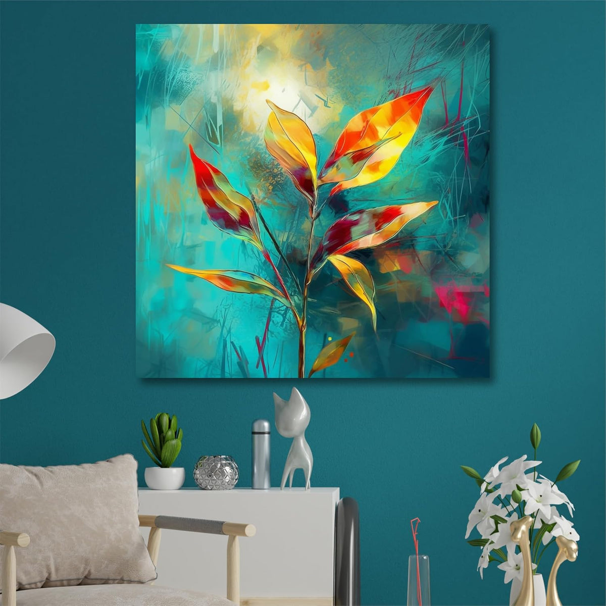 flower modern art canvas home decor wall paintings with frame painting for living room wall decoration office 24 inch x 24 inch CR-282