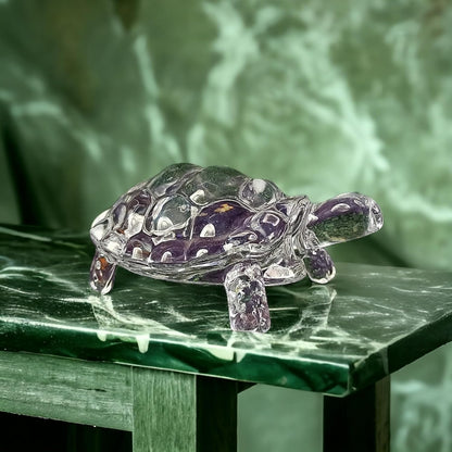 SAUDEEP INDIA Feng Shui Crystal Tortise for Good Luck | Turtle for Vastu Home Decor | Kachua Idol & Figurine for Office Table and Desk Decor(Only Turtle)
