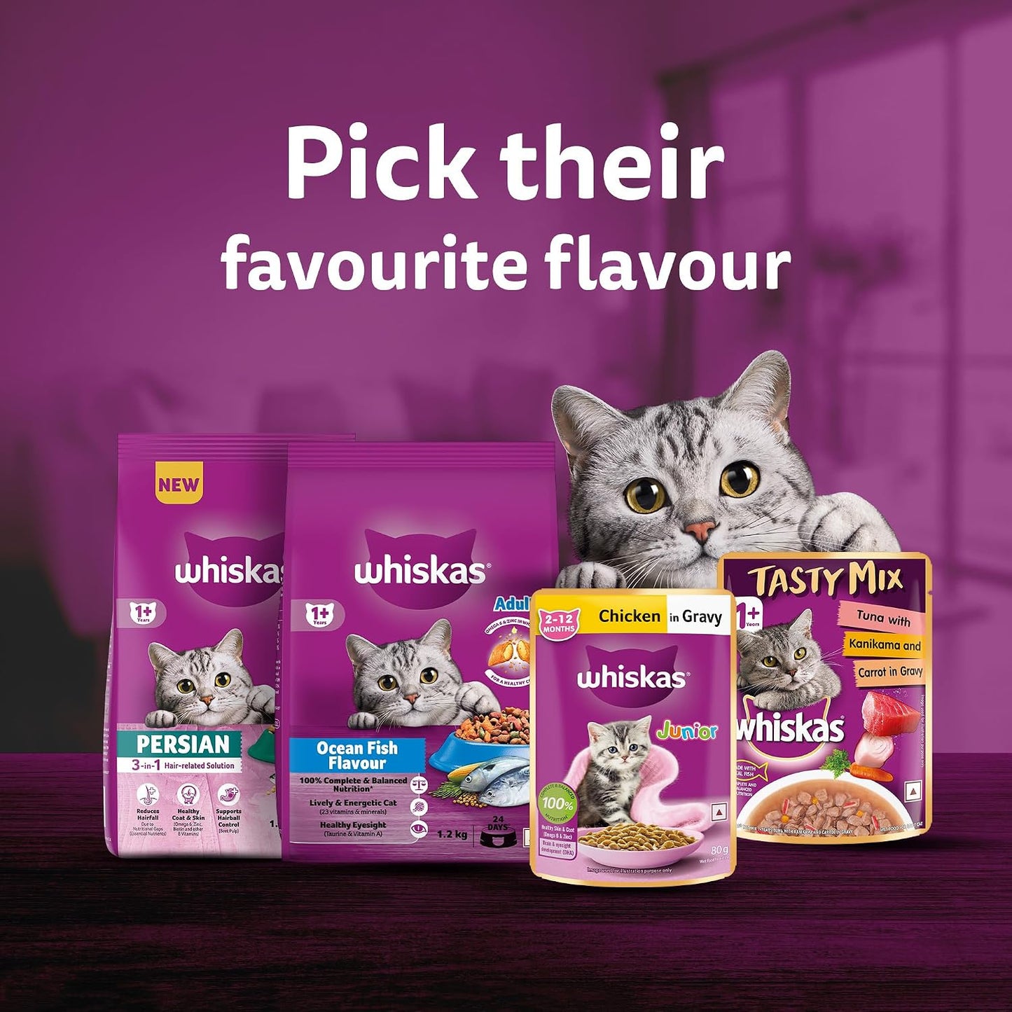 Whiskas Adult (1+ Years) Wet Cat Food, Salmon in Gravy, 80 g Hydrating Food Made With Real Fish, 100% Complete & Balanced Nutrition for Adult Cats
