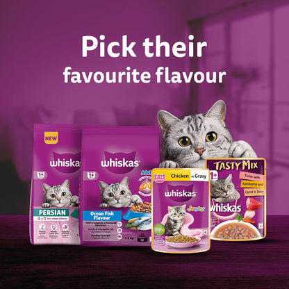 Whiskas Adult (1+ Years) Wet Cat Food, Salmon in Gravy, 80 g Hydrating Food Made With Real Fish, 100% Complete & Balanced Nutrition for Adult Cats