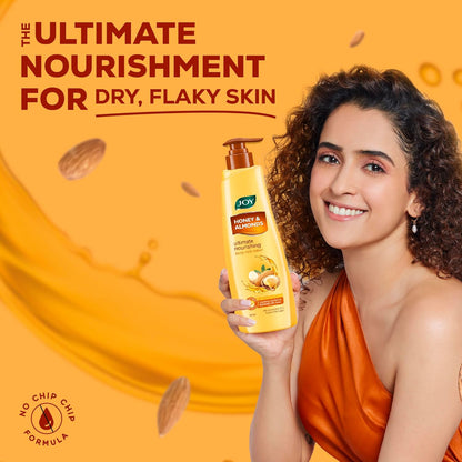 Joy Honey & Almonds Ultimate Nourishing Body Milk Winter Lotion 600ml | With Shea Butter & Vitamin E | Long Lasting Moisture | Prevents Dryness & Provides Intense Moisturization for Dry Skin