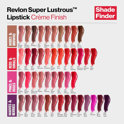 Revlon Super Lustrous Lipstick, Creamy Formula For Soft, Fuller-Looking Lips, Moisturized Feel, 806 Electric Melon, 0.15 oz