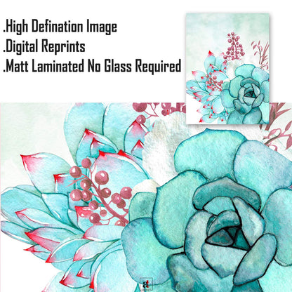 Flower wall art Painting for living room, Botanical floral Framed painting, set of 4, 9x9 Inch