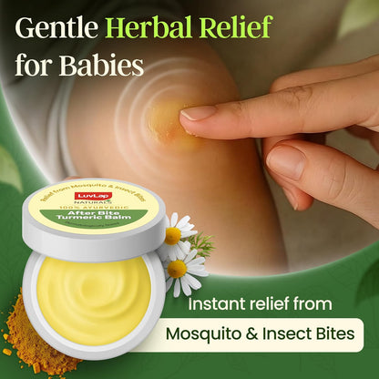 LuvLap Naturals After Bite Turmeric Balm with Pudina, 25gm, Mosquito & insect Bites, 100% Ayurvedic, Gives relief from Rashes, Antiseptic & Anti-inflammatory, Dermatologically Tested, 25g