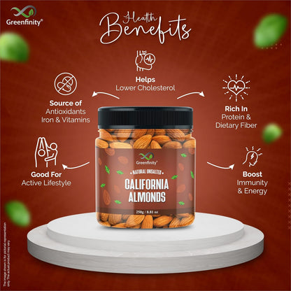 GreenFinity Dry Fruits Combo Pack- Green Raisins, Almonds, Roasted Pistachios, Cashews | Nutritious Healthy Snacks Ideal for Gifting, Festive Hampers, Family and Friends Treats (250g Each-Pack of 4)