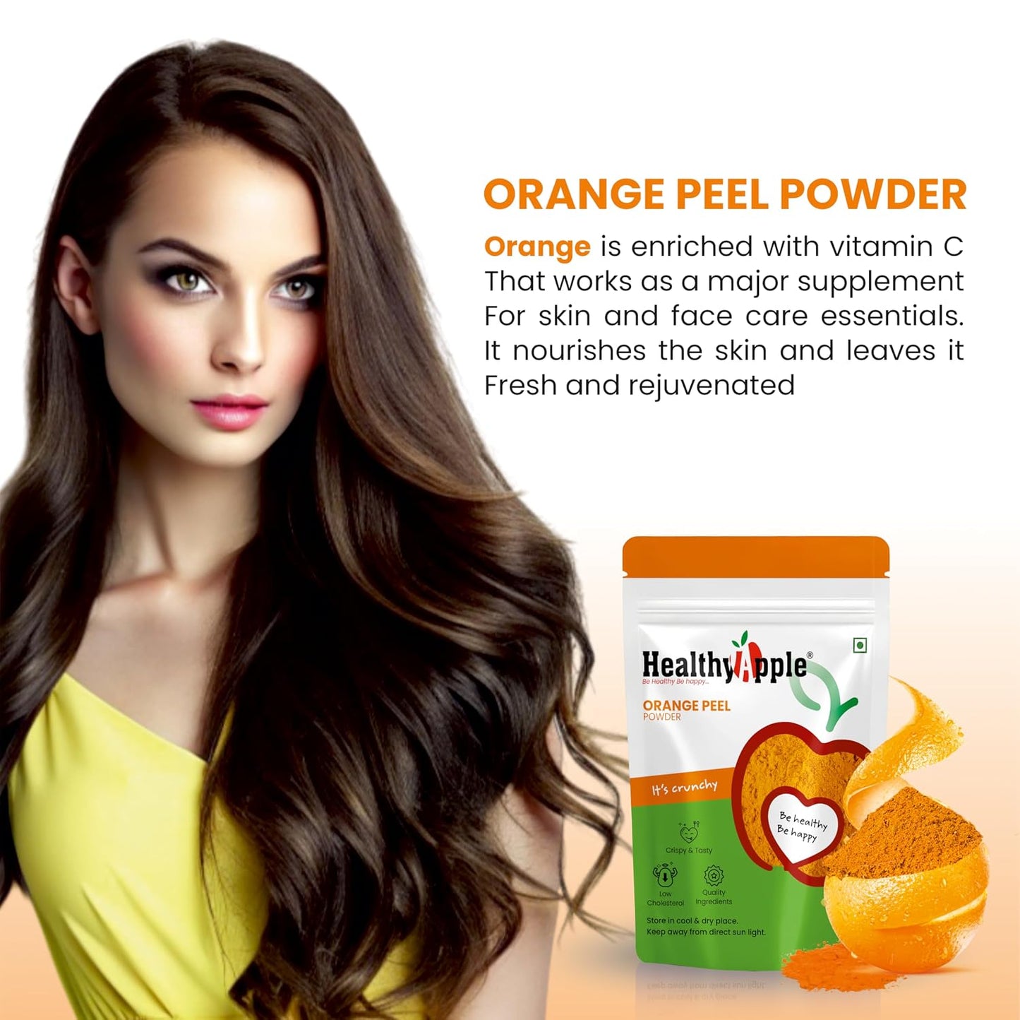 Healthy Apple Orange peel powder 100Gm