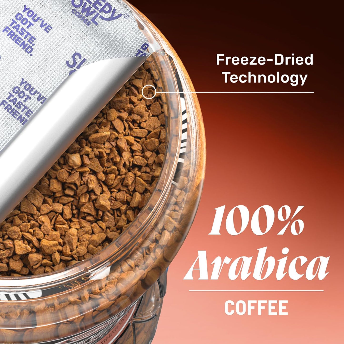 Sleepy Owl Hazelnut Premium Instant Coffee | 100% Arabica | Makes 50 Cups | Microground Technology | Ready in Seconds | 100g