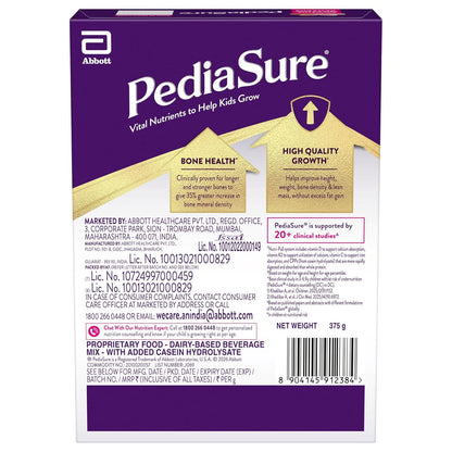 Pediasure Nutritional Drink Powder, Vanilla, Scientifically Designed Nutrition for Supporting Kids Growth 375 gm