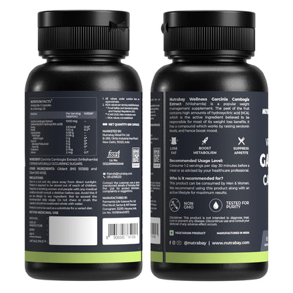 Two black supplement bottles with labels on a white background