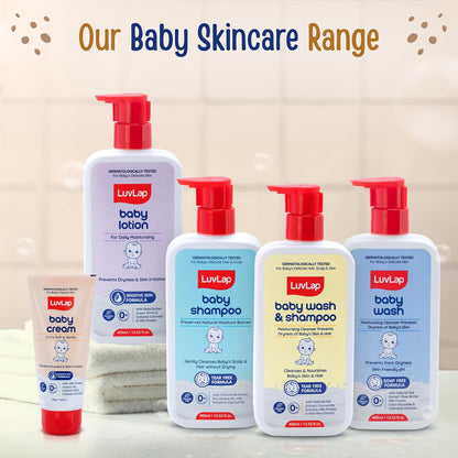 LuvLap Baby Cream -200g, Face & Body Moisturizing Cream with Shea Butter & Colloidal Oatmeal, Protection for Dry, Itchy, Sensitive Skin for Face & Body, 24-Hour Moisturization, Dermatologically Tested