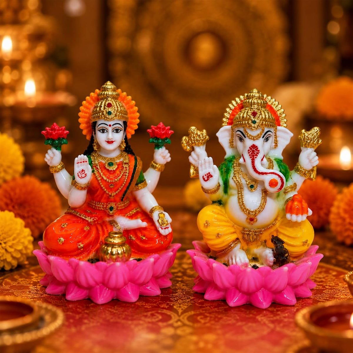 Laxmi Ganesh Idol Pair | Pooja | Diwali Gift | Home Temple | 4 Inch