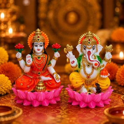 Laxmi Ganesh Idol Pair | Pooja | Diwali Gift | Home Temple | 4 Inch