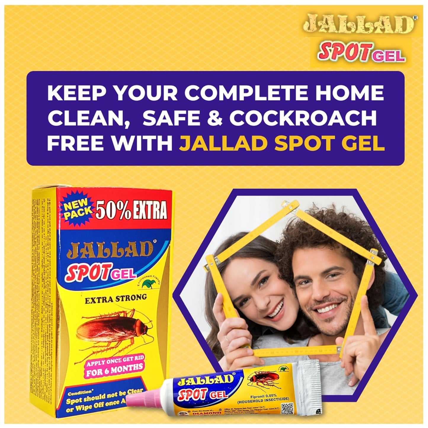 JALLAD SPOT GEL Anti Cockroach Pest Control Gel (Multicolour, 10 Grams extra 5 grams 15g ), Pack of 1