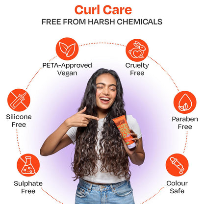MANETAIN Curl Cream 200ml for Curly & Wavy Hair | Frizz Control, Soft Hold & Moisturizing Styling Cream | Enhances Natural Curls, Reduces Frizz | Sulfate-Free, Paraben-Free, Vegan Hair Care