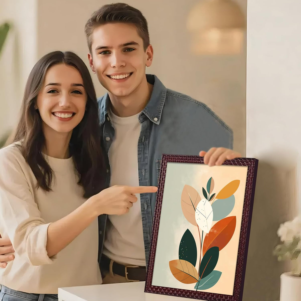 Framed Art Painting For Home, Living Room, Hall | Traditional Paintings With Frame For Home Decor (Floral D3)