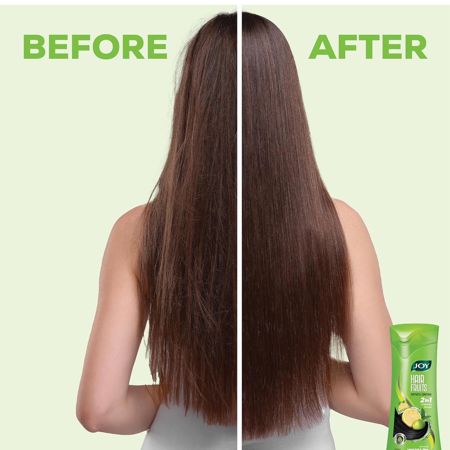 Joy Hair Fruits Hair Dryness Control Conditioning Shampoo Enriched with Lemon & Olives, 340 ml